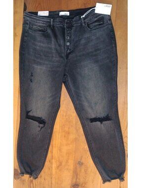 Vervet Jeans Haylie Women 22 Black High Rise Skinny Stretch Ankle Button Fly NWT